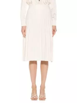 Плиссированная трикотажная юбка Eliza Alexia Admor, слоновая кость