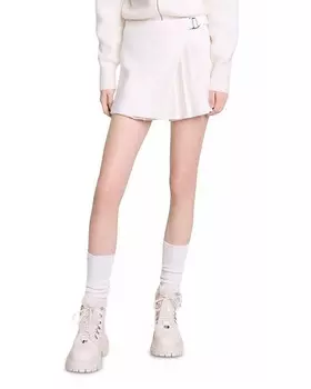 Плиссированная твидовая юбка Maje Joyce, слоновая кость/кремовый