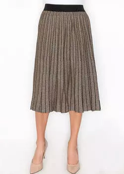 Плиссированная юбка А-силуэта золотого и черного цвета Yal New York
