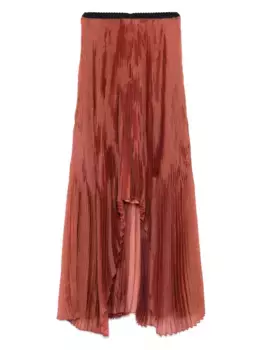 Плиссированная юбка асимметричного кроя Forte Forte, коричневый