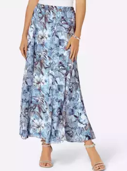 Плиссированная юбка Creation L, цвет Hellblau-Ecru-Bedruckt