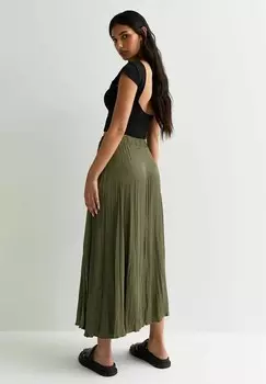 Плиссированная юбка CRINKLE New Look, хаки