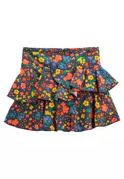Плиссированная юбка FLORAL RUFFLED TIERED ELASTIC WAISTBAND Koton, цвет navy