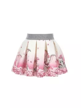 Плиссированная юбка GONNA ROMANTIC CIRCUS NEO SWEET CARTOON Monnalisa, белый