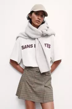 Плиссированная юбка H&M, бежевый