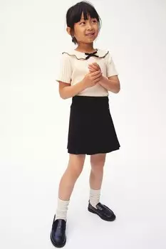 Плиссированная юбка H&M, черный