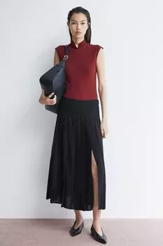 Плиссированная юбка H&M, черный