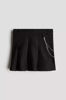 Плиссированная юбка H&M, черный