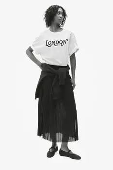 Плиссированная юбка H&M, черный