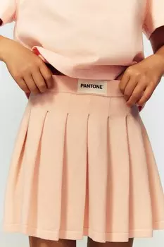 Плиссированная юбка H&M, оранжевый
