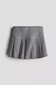 Плиссированная юбка H&M, серый