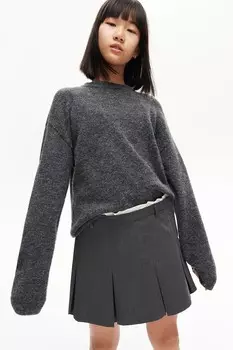 Плиссированная юбка H&M, серый