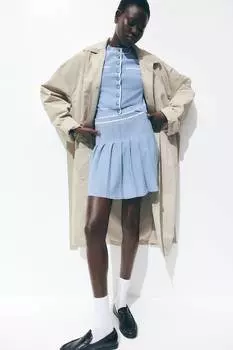 Плиссированная юбка H&M, синий