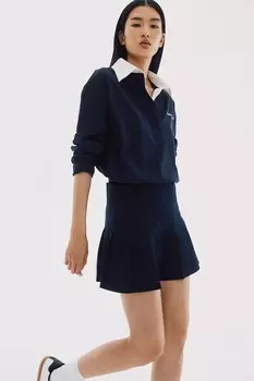 Плиссированная юбка из акваланга H&M, синий