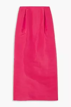 Плиссированная юбка-карандаш из шелкового фай REBECCA VALLANCE, фуксия