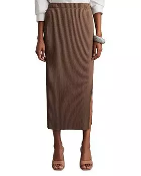 Плиссированная юбка-колонна Pippa из джерси REISS, коричневый