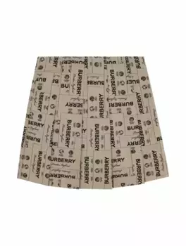 Плиссированная юбка Label Burberry, бежевый