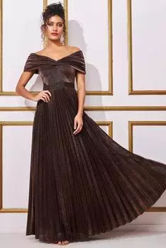 Плиссированная юбка макси Bardot Goddiva, коричневый