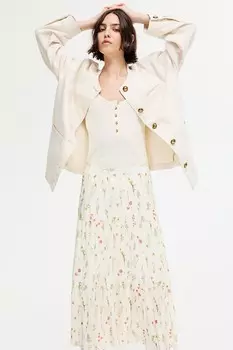 Плиссированная юбка макси H&M, мультиколор