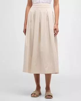 Плиссированная юбка-миди А-силуэта Peserico, цвет Barley