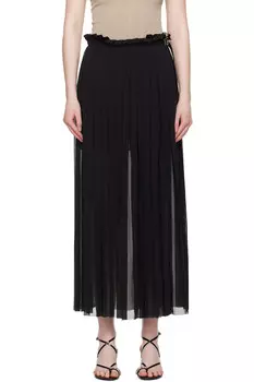 Плиссированная юбка миди Ami Paris, черный