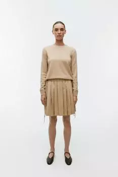 Плиссированная юбка миди Arket, бежевый