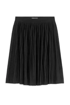 Плиссированная юбка миди Arket, черный