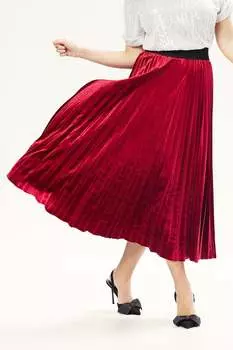 Плиссированная юбка миди Barocca, красный