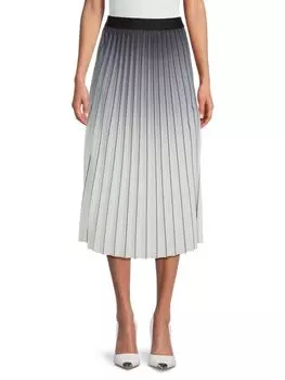 Плиссированная юбка-миди Dip Dye Adrianna Papell, цвет Grey Ombre