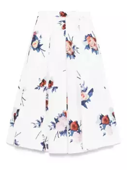 Плиссированная юбка миди ERDEM, белый