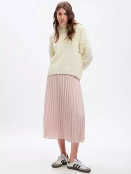 Плиссированная юбка миди Gap, розовый