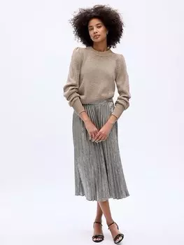 Плиссированная юбка миди Gap, серый