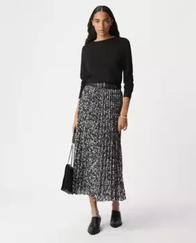 Плиссированная юбка миди IKKS, черный