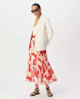 Плиссированная юбка миди IKKS, красный