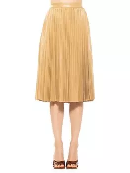 Плиссированная юбка-миди из искусственной кожи Luca Alexia Admor, бежевый
