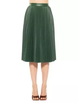 Плиссированная юбка-миди из искусственной кожи Luca Alexia Admor, изумруд