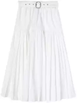 Плиссированная юбка миди JIL SANDER, белый