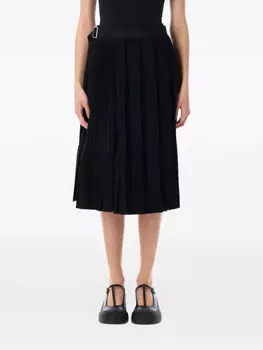 Плиссированная юбка миди Junya Watanabe, черный