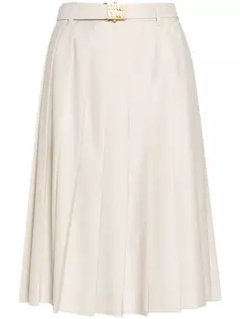 Плиссированная юбка миди Miu Miu, нейтральный