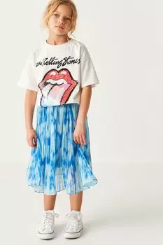 Плиссированная юбка миди Next, синий