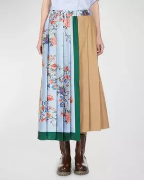 Плиссированная юбка-миди Operoso с цветочным принтом Weekend Max Mara, цвет Beige