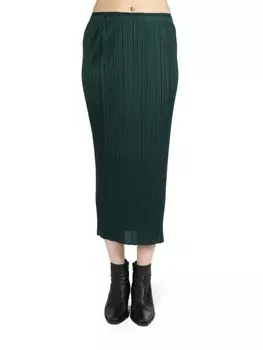 Плиссированная юбка миди Pleats Please Issey Miyake, зеленый
