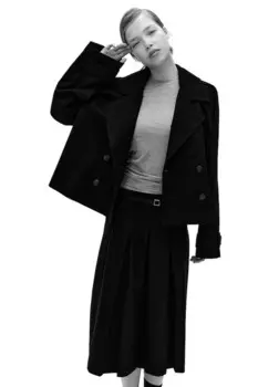 Плиссированная юбка миди с поясом H&M, черный