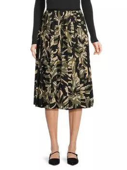 Плиссированная юбка-миди с принтом Piazza Sempione, цвет Black Multicolor