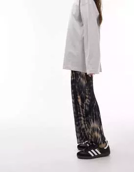 Плиссированная юбка миди Topshop темно-синего и золотого цвета