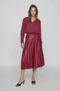 Плиссированная юбка миди Vila, фиолетовый