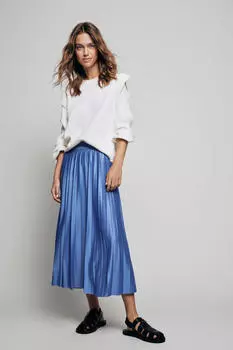 Плиссированная юбка миди Vila, синий