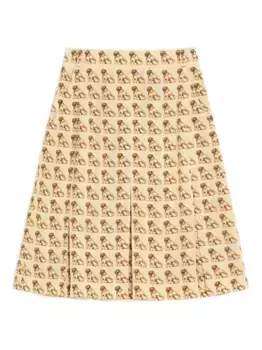 Плиссированная юбка мини с принтом VALENTINO GARAVANI, нейтральный