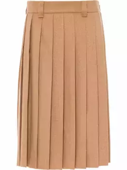 Плиссированная юбка MIU MIU, нейтральный