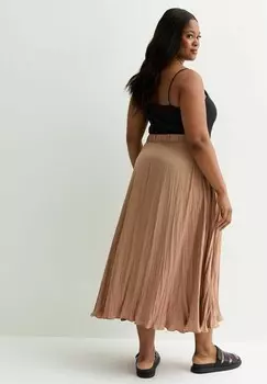 Плиссированная юбка New Look Curves, бежевый